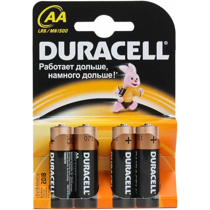 Батарейка Duracell Basic (AA, Alkaline, 4 шт) - LR6-4BL