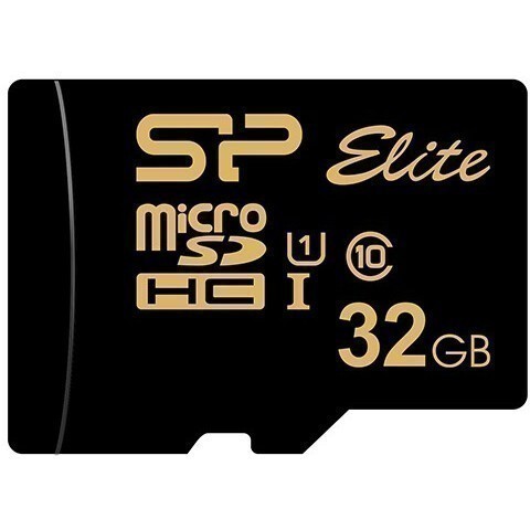 Карта памяти 32Gb MicroSD Silicon Power Elite Gold + SD адаптер (SP032GBSTHBU1V1GSP)