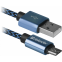 Кабель USB A (M) - microUSB B (M), 1м, Defender USB08-03T Blue - 87805