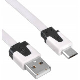 Кабель USB A (M) - microUSB B (M), 1м, Buro (BHP MICROUSB 1M FLAT) White