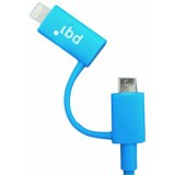 Кабель USB - microUSB/Lightning, 0.9м, PQI PQI-iCABLE-DuPlug90-BL (6PCG-008R0015A)