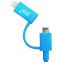 Кабель USB - microUSB/Lightning, 0.9м, PQI PQI-iCABLE-DuPlug90-BL - 6PCG-008R0015A