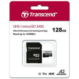 Карта памяти 128Gb MicroSD Transcend + SD адаптер (TS128GUSD340S)