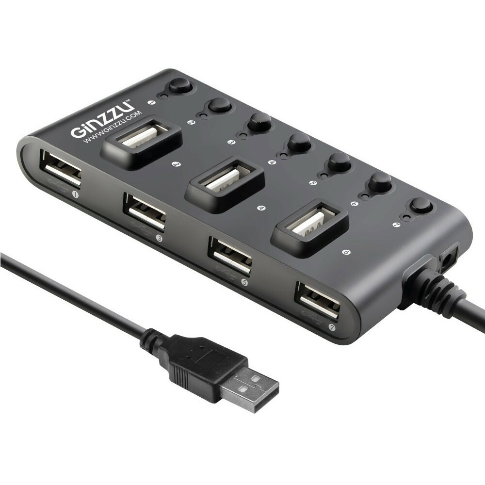 USB-концентратор Ginzzu GR-487UB