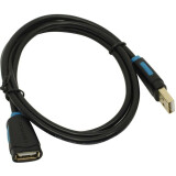 Кабель удлинительный USB A (M) - USB A (F), 1м, Vention CBCBF