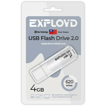 USB Flash накопитель 4Gb Exployd 620 White - EX-4GB-620-White