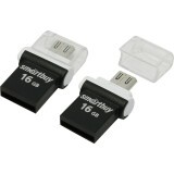 USB Flash накопитель 16Gb SmartBuy Poko OTG Black (SB16GBPO-K)
