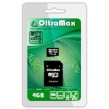 Карта памяти 4Gb MicroSD OltraMax + SD адаптер (OM004GCSDHC4-AD)