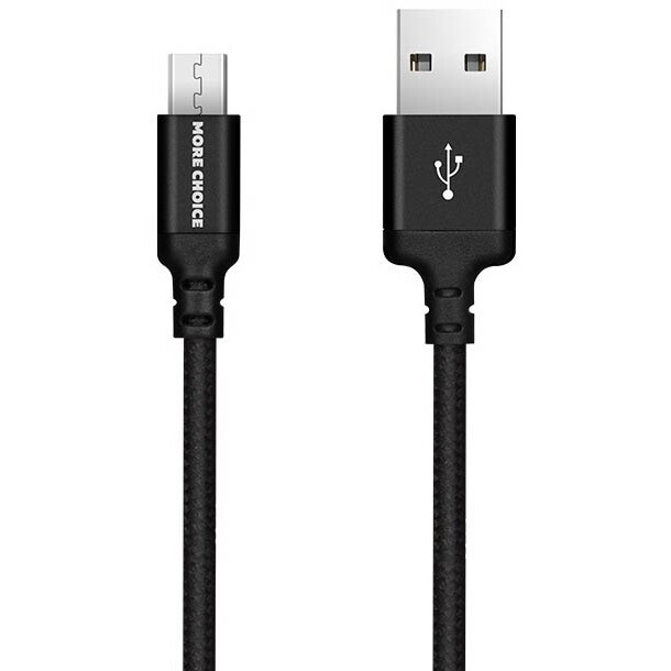 Кабель USB A (M) - microUSB B (M), 1м, More Choice K12m Black - K12MB
