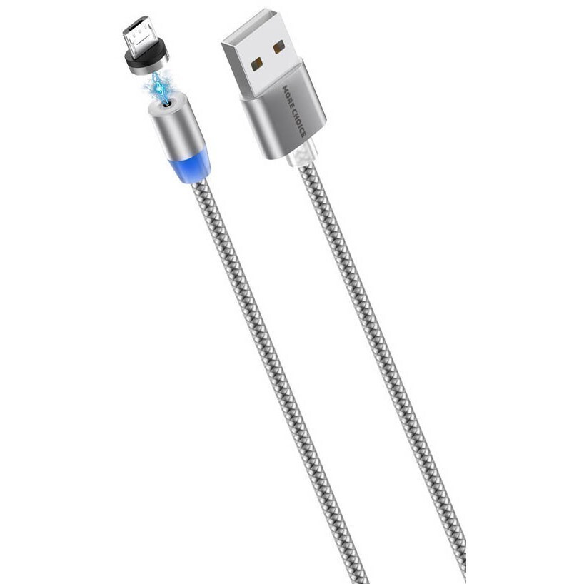 Кабель USB A (M) - microUSB B (M), 1м, More Choice K61Sm Silver - K61SMS