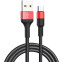 Кабель USB A (M) - microUSB B (M), 1м, HOCO X26 Black/Red (HC-80220)