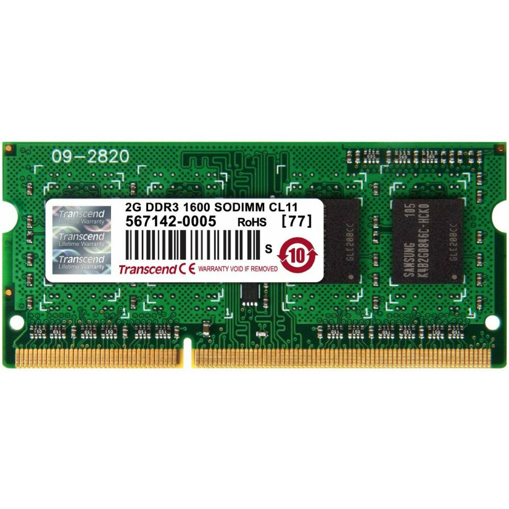 Оперативная память 2Gb DDR-III 1600MHz Transcend SO-DIMM (TS256MSK64V6N)
