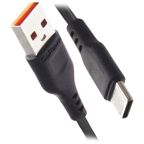 Кабель USB - USB Type-C, 1м, GoPower GP01T Black - 00-00018566