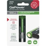 Аккумулятор GoPower (18650, 3000mAh, 1 шт) (00-00019621)