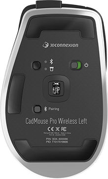 Мышь беспроводная/проводная 3DConnexion CADmouse Pro Wireless Left черный, 7200 dpi, USB, Bluetooth / радиоканал, кнопки - 7, вид 4