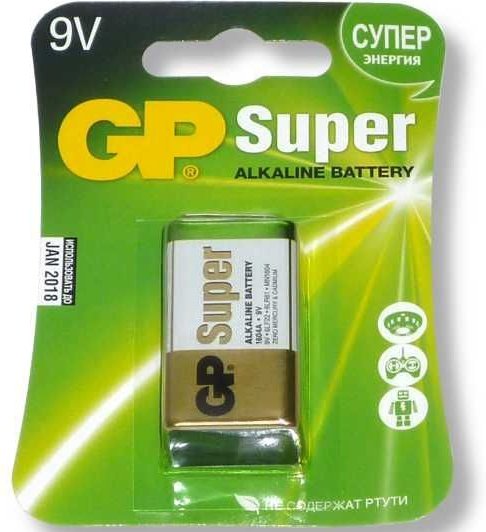 Батарейка GP 1604A Super Alkaline (9V, 1 шт):  в интернет .