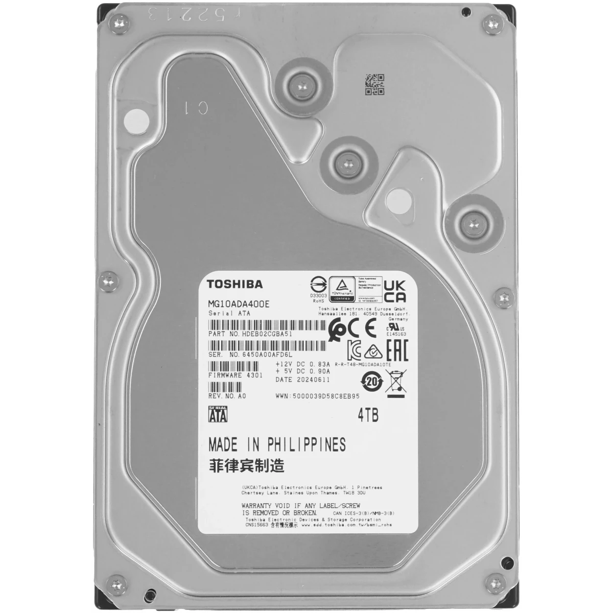 Жёсткий диск 4TB SATA-III Toshiba MG10-D (MG10ADA400E): купить в