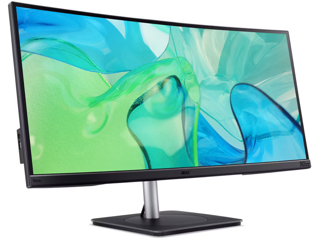 Монитор 34' Acer CB343CURbemiiphuzx IPS 3440x1440, 60 Гц, 4 мс, 21:9, 300 кд/м², 2xHDMI, DP, USB Type-C, USB Hub, изогнутый экран, черный, фото2