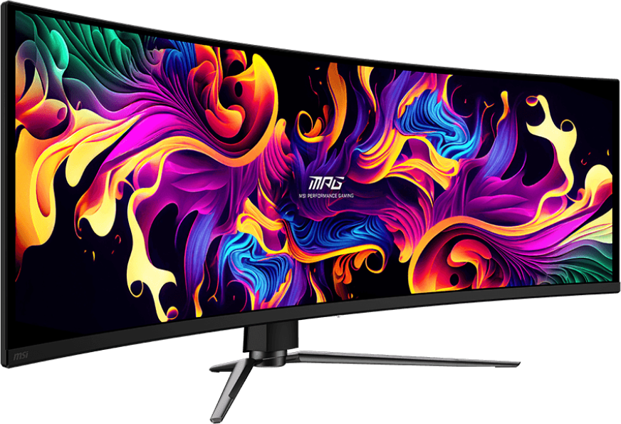 Монитор 49' MSI MPG 491CQPX QD-OLED 5120x1440, 240 Гц, 0.03 мс, 32:9, 250 кд/м², HDMI 2.1, DP 1.4a, 3.5 Jack, USB-C (98 Вт), USB Hub (2x USB 2.0), Adaptive-Sync, изогнутый экран, черный, фото2