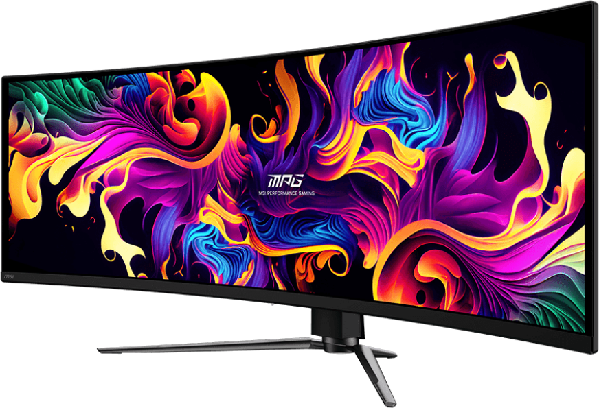 Монитор 49' MSI MPG 491CQPX QD-OLED 5120x1440, 240 Гц, 0.03 мс, 32:9, 250 кд/м², HDMI 2.1, DP 1.4a, 3.5 Jack, USB-C (98 Вт), USB Hub (2x USB 2.0), Adaptive-Sync, изогнутый экран, черный, фото3