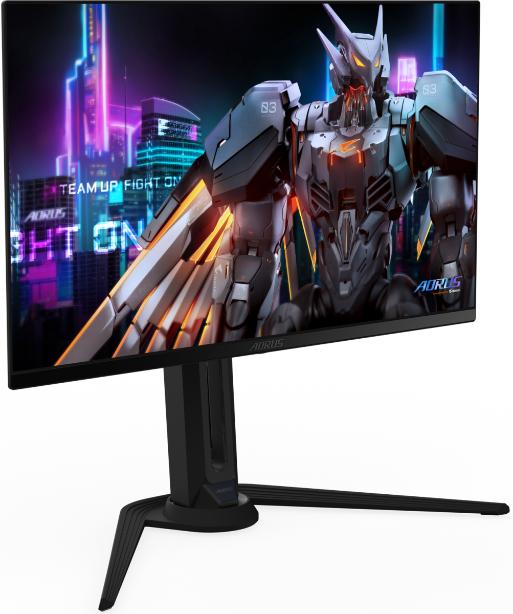 Монитор 27' Gigabyte Aorus FO27Q5P QD-OLED 2560x1440, 500 Гц, 0.03 мс, 16:9, 300 кд/м², 2xHDMI 2.1, DP 1.4, USB-C (18 Вт), USB Hub (2x USB 3.2), 3.5 Jack, DisplayHDR 500 True Black, FreeSync Premium Pro, G-Sync Compatible, динамики (2x5 Вт), VESA 100x100, черный, фото3