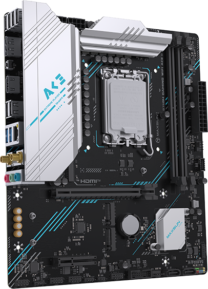 Материнская плата Maxsun MS-B760M GAMING WIFI ACE II, LGA1700, Intel B760, 2xDDR5, 2xSATA, 3xM.2, 1xPCIe 4.0 x16, 1xPCIe 4.0 x4, 2xHDMI, 1xDP, 1x2.5Gb LAN, Wi-Fi 6, Bluetooth 5.2, 1xUSB-C 10Gbps, 2xUSB-A 5Gbps, 2xUSB-A 2.0, 3x3.5 мм, 7.1, mATX, фото3
