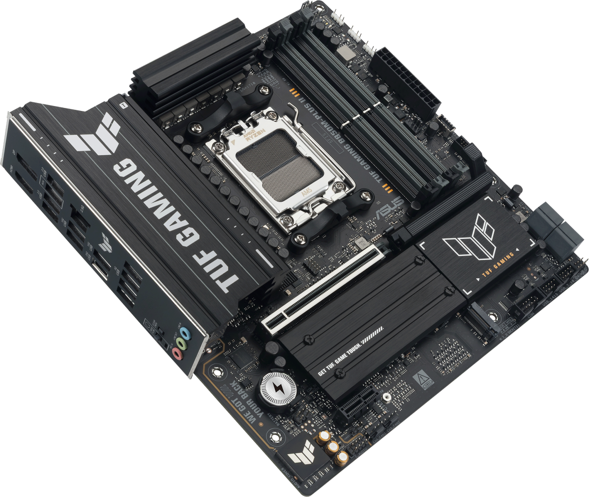 Материнская плата ASUS TUF GAMING B850M-PLUS II, AM5, AMD B850, 4xDDR5, 4xSATA, 3xM.2, 1xPCIe 5.0 x16, 1xPCIe 4.0 x1, 1xHDMI, 1xDP, 1x2.5Gb LAN, 1xUSB-C 20Gbps, 3xUSB-A 10Gbps, 4xUSB-A 5Gbps, 4xUSB-A 2.0, 3x3.5 мм, 7.1, mATX, фото4