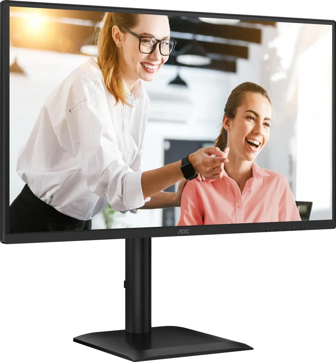 Монитор 27' AOC Q27E4CV IPS 2560x1440, 120 Гц, 4 мс, 16:9, 350 кд/м², HDMI 2.0, DP 1.2, USB-C (90 Вт), USB Hub (4x USB 3.2), RJ45, 3.5 Jack, динамики (2x2 Вт), Adaptive-Sync, VESA 100x100, черный, фото3
