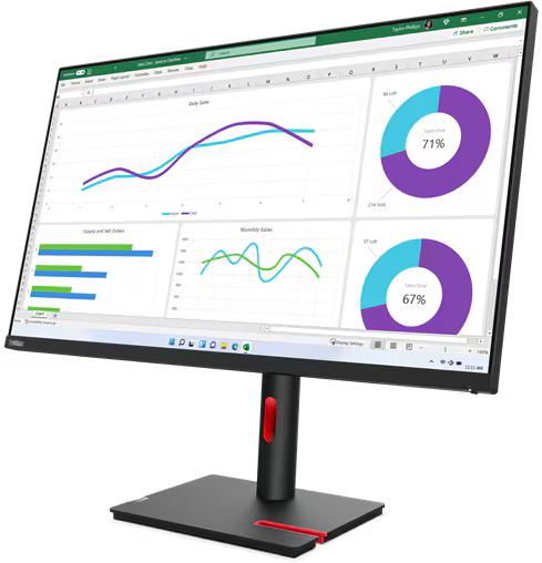 Монитор 31.5' Lenovo ThinkVision T32h-30 IPS 2560x1440, 60 Гц, 4 мс, 16:9, 350 кд/м², HDMI 2.0, DP 1.4, USB-C, 3.5 Jack, USB Hub (4x USB 3.0), Ethernet, черный, фото2