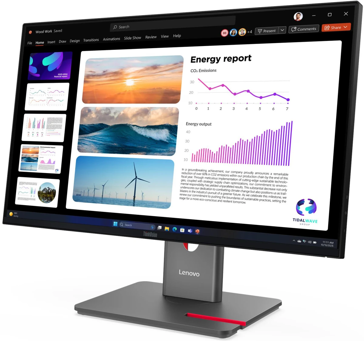 Монитор 23.8' Lenovo ThinkVision P24q-40 IPS 2560x1440, 120 Гц, 4 мс, 16:9, 300 кд/м², HDMI 2.1, DP 1.4, USB-C (15 Вт), 3.5 Jack, USB Hub (3x USB 3.0), HDR10, черный, фото2