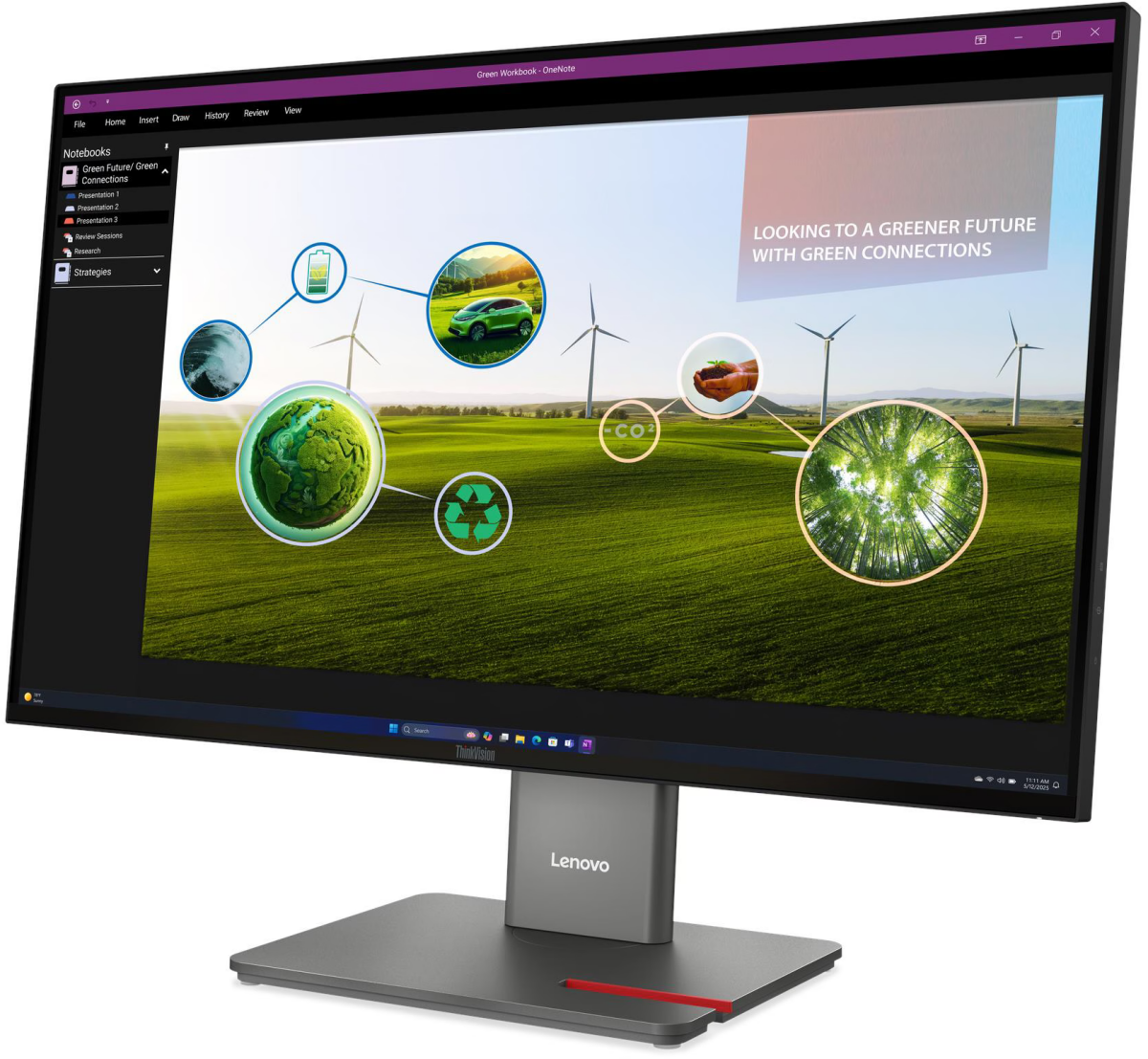 Монитор 27' Lenovo ThinkVision P27q-40 IPS 2560x1440, 120 Гц, 4 мс, 16:9, 350 кд/м², HDMI 2.1, DP 1.4, USB-C (15 Вт), 3.5 Jack, USB Hub (3x USB 3.0), черный, фото2