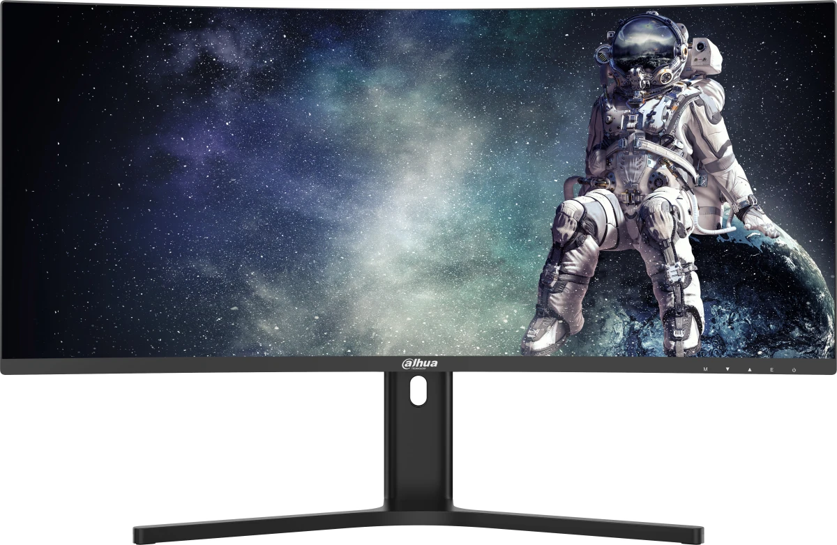 Монитор 34' Dahua DHI-LM34-E330CA VA 3440x1440, 165 Гц, 1 мс, 21:9, 350 кд/м², 2xHDMI 2.0, 2xDP 1.4, 3.5 Jack, HDR10, Adaptive-Sync, изогнутый экран (1500R), черный