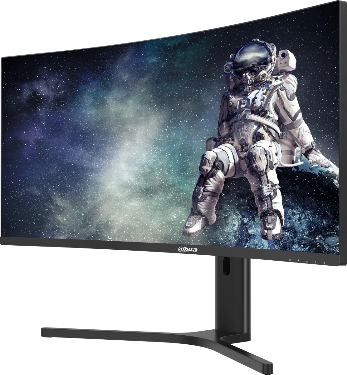 Монитор 34' Dahua DHI-LM34-E330CA VA 3440x1440, 165 Гц, 1 мс, 21:9, 350 кд/м², 2xHDMI 2.0, 2xDP 1.4, 3.5 Jack, HDR10, Adaptive-Sync, изогнутый экран (1500R), черный, фото2