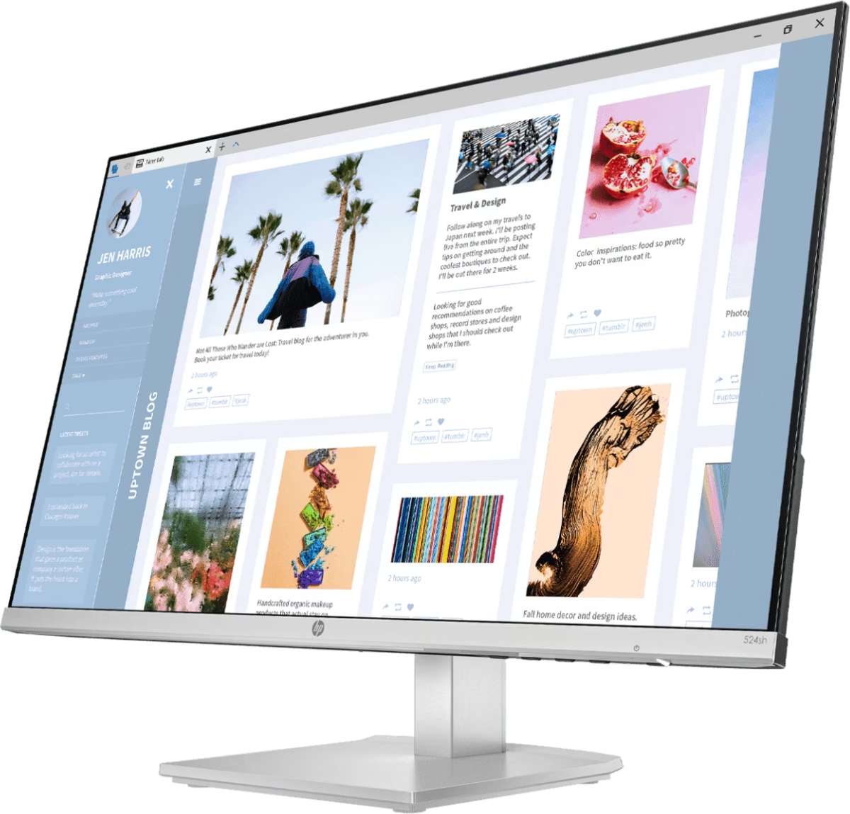 Монитор 23.8' HP Series 5 524sh IPS 1920x1080, 100 Гц, 5 мс, 16:9, 300 кд/м², VGA, HDMI 1.4, HDR10, Flicker-Free, Low Blue Light, серебристый, фото2