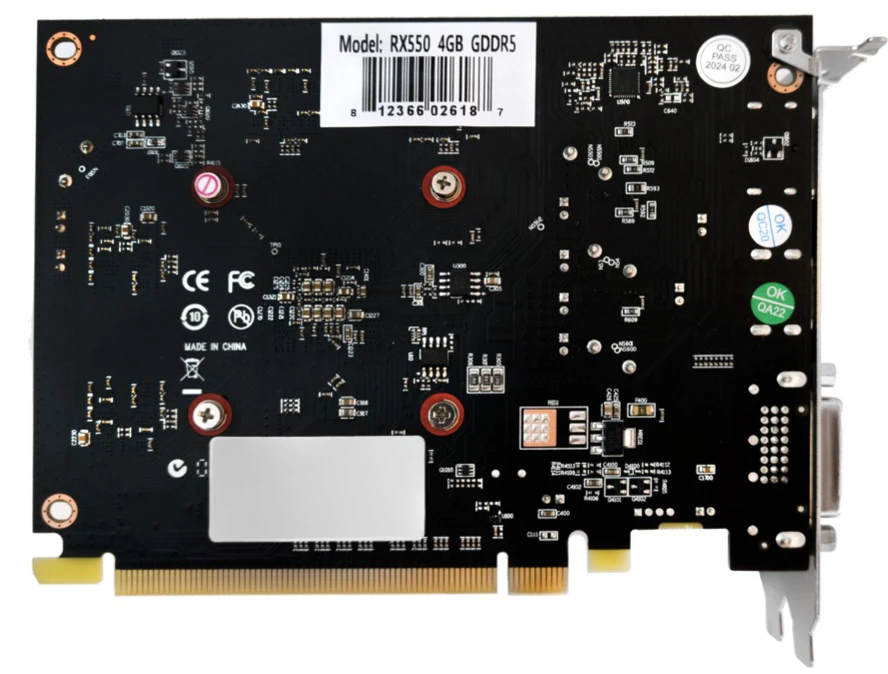 Видеокарта CBR AMD Radeon RX 550, 4 GB GDDR5, 128 bit, DisplayPort, HDMI, DVI-D, GPU 1100 MHz, фото4