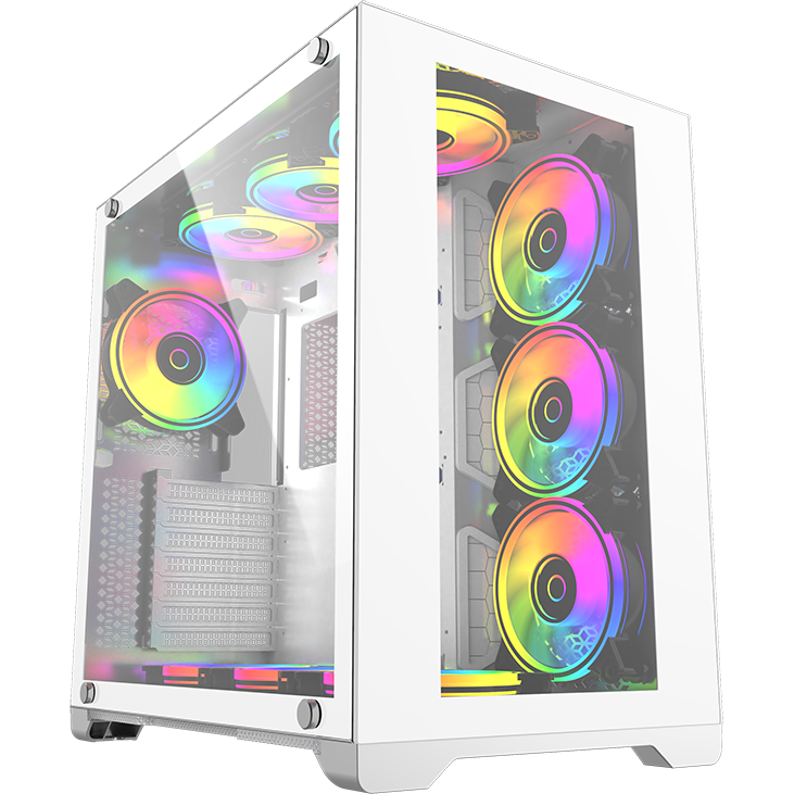 компьютерный корпус powercase cvba-l4 белый. Powercase vision [cvwa-l4] белый. корпус powercase vision micro. корпус powercase vision white. корпус powercase vision micro, black, tempered glass, 4х 120mm 5-color fan, чёрный, matx.