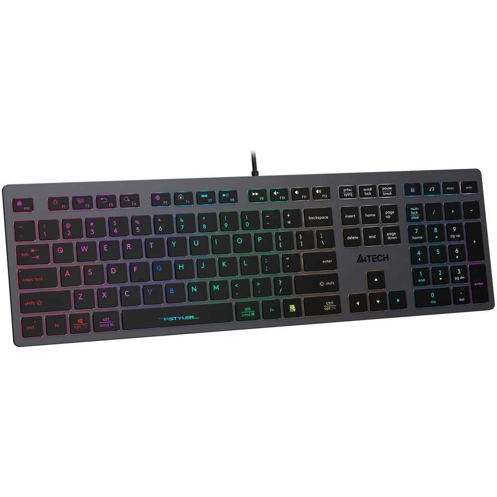 Клавиатура A4Tech Fstyler FX60 Grey/Neon - фото 2