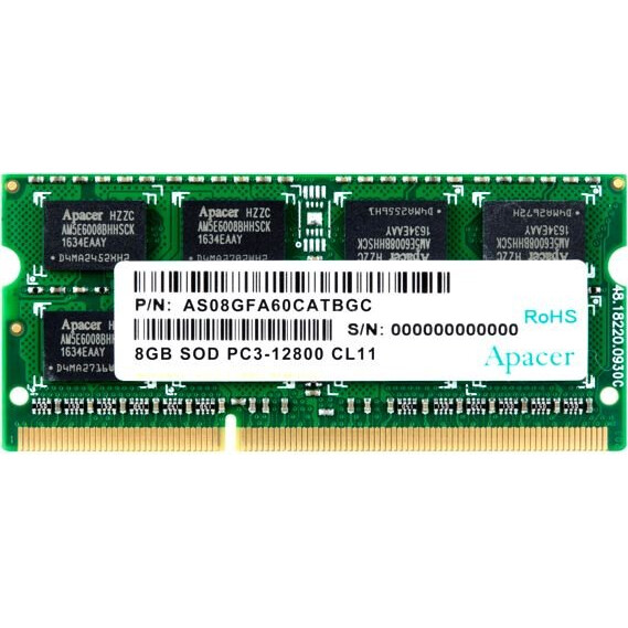 Оперативная память 8GB DDR-III 1600MHz Apacer SO-DIMM (AS08GFA60CATBGC)