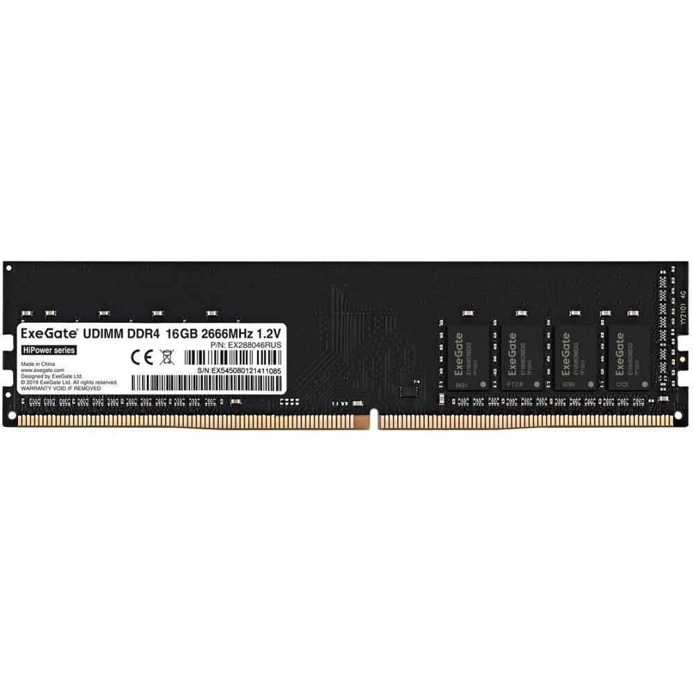 Оперативная память 16GB DDR4 2666MHz ExeGate HiPower (EX288046RUS)