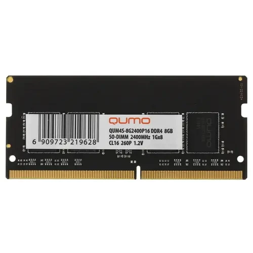 Оперативная память 8Gb DDR4 2400MHz QUMO SO-DIMM (QUM4S-8G2400P16)