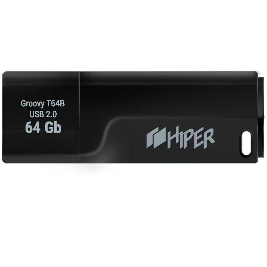 USB Flash накопитель 64Gb HIPER Groovy T64 Black - HI-USB264GBTB