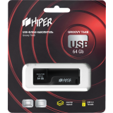 USB Flash накопитель 64Gb HIPER Groovy T64 Black (HI-USB264GBTB)