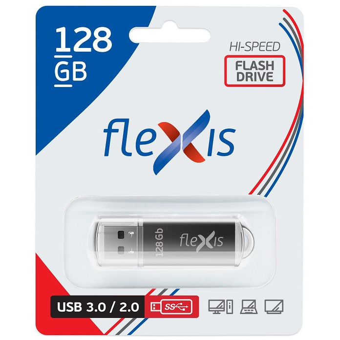 USB Flash накопитель 128Gb Flexis RB-108 3.0 Black - FUB30128RBK-108