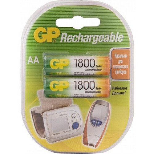 Аккумулятор GP (AA, 1800mAh, 2 шт.)