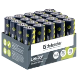 Батарейка Defender LR6-20F (AA, 20 шт.) (56014)