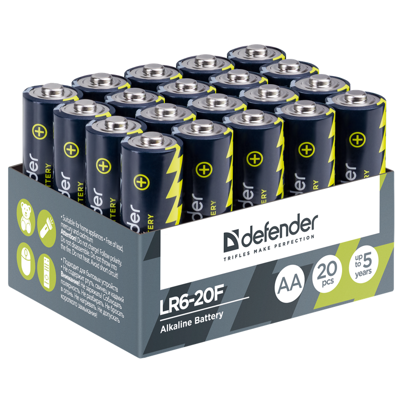 Батарейка Defender LR6-20F (AA, 20 шт.) - 56014