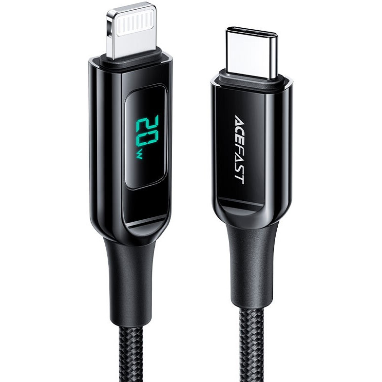 Кабель USB Type-C - Lightning, 1.2м, ACEFAST C6-01 Black - AF-C6-01-BK