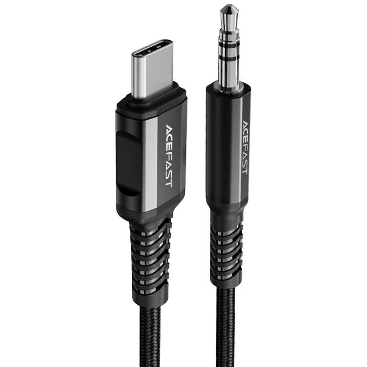 Кабель USB Type-C - 3.5 Jack, 1.2м, ACEFAST C1-08 Black - AF-C1-08-BK