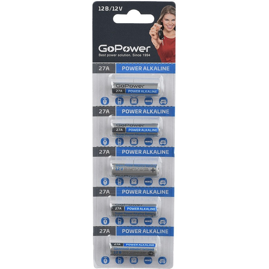 Батарейка GoPower (LR27A, 5 шт.) - 00-00022424