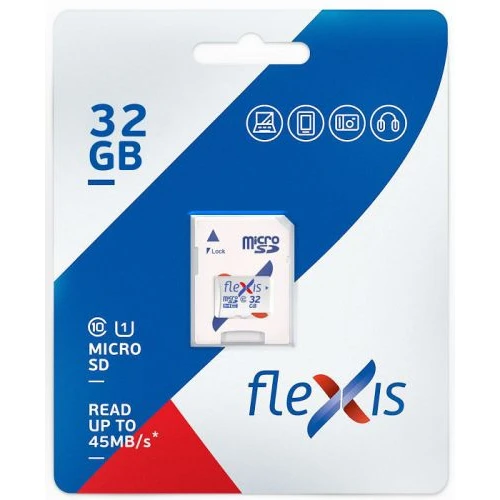 Карта памяти 32Gb MicroSD Flexis + SD адаптер (FMSD032GU1A)